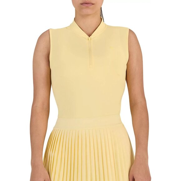 Bad Birdie Women Pale Banana Lightweight Sleeveless Blade Golf Polo Yellow Large - Picture 2 of 8